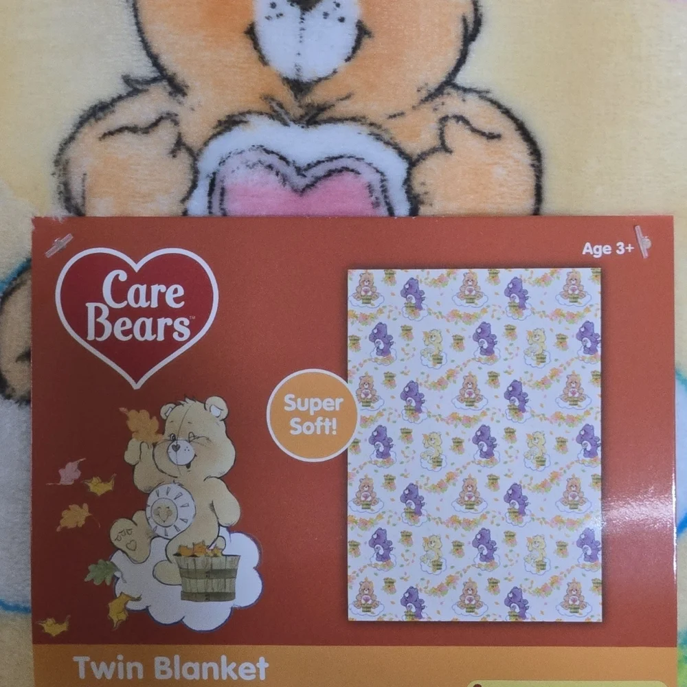 Viral Care Bears Fall Autumn Leaves Plush Twin Blanket 60 X 90